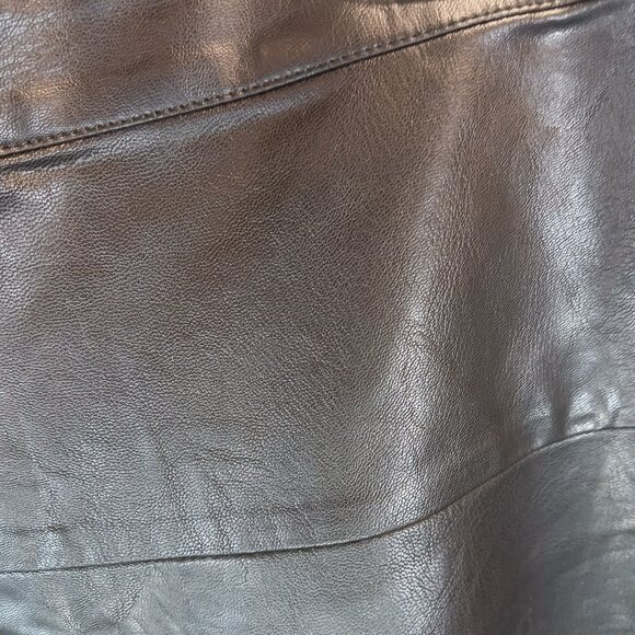Reitmans Black Faux Leather Mini Skirt Flare Women's Petite Plus Size 14 - Picture 4 of 14